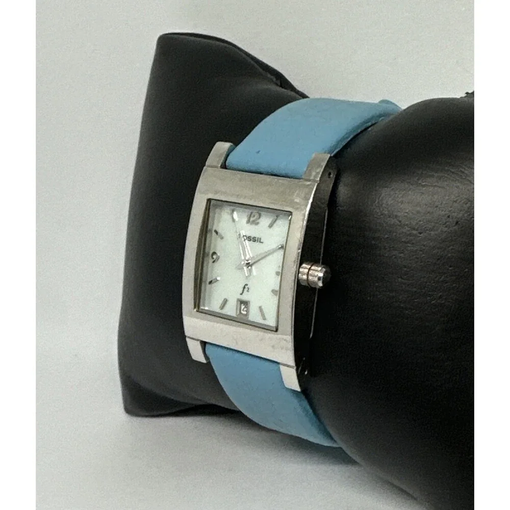 Fossil ES9756 Women's Blue Leather Straps Analog Dial Quartz Wristwatch HME742